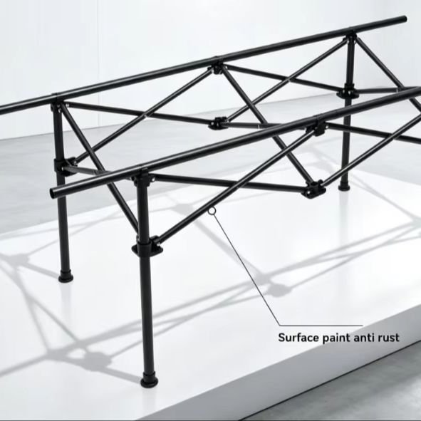 Camping Cooking Table - โต๊ะพับแบบปรับได้แบบพกพาสำหรับชายหาด ปิกนิก บาร์บีคิว เดินป่า พายเรือ ทำอาหาร