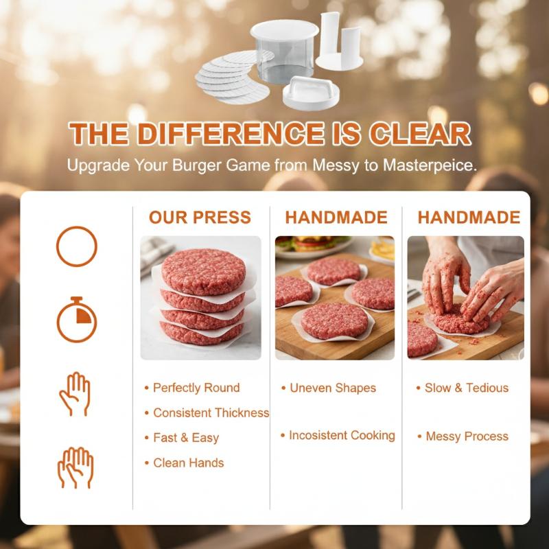 Camping Cooking Container - เครื่องทำเบอร์เกอร์แบบหลายชั้น เคลือบสารกันติด ปลอดภัยสำหรับอาหาร พร้อมกล่องเก็บ สำหรับใช้ทำอาหารกลางแจ้งและแคมป์ปิ้ง