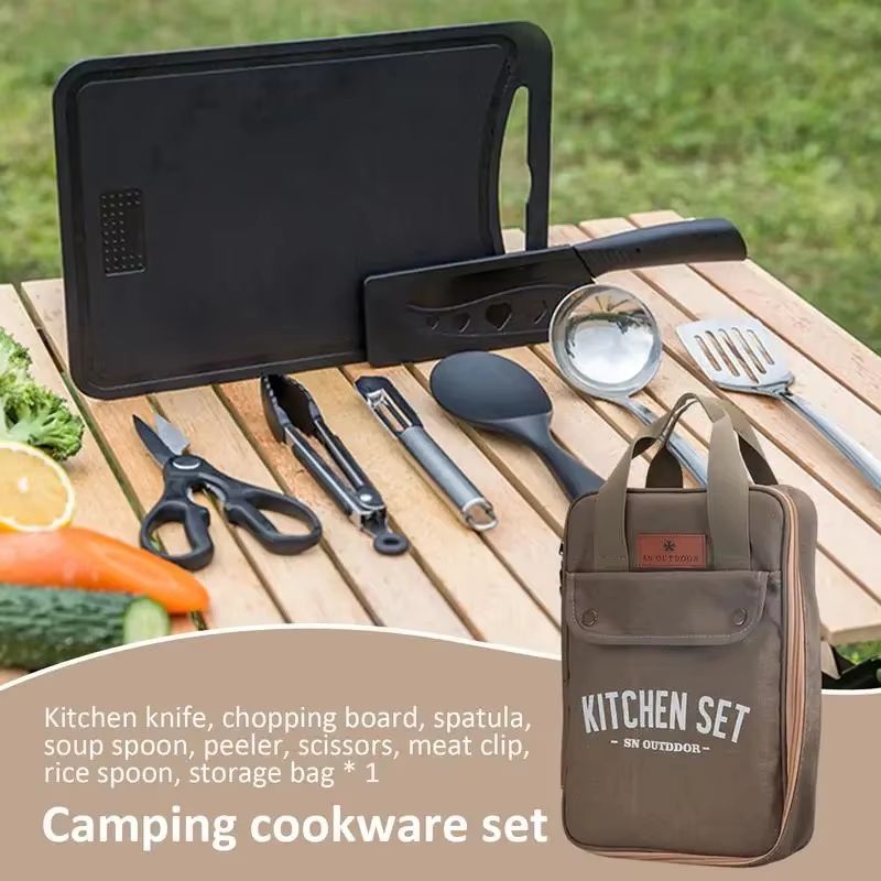 ชุดเครื่องครัวแคมป์ปิ้ง 8 ชิ้น - Camping Hiking Cooking บทวิจารณ์และราคา