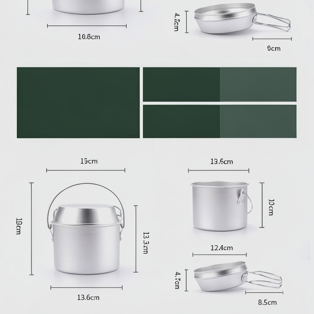 ชุดหม้อแคมป์ปิ้งอะลูมิเนียมแบบ - Camping Cooking Dining Set บทวิจารณ์และราคา