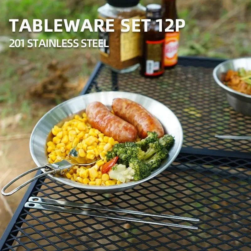 CLS & NOBANA 12PCS กลางแจ้งชุด - Camping Cooking Dining Set บทวิจารณ์และราคา