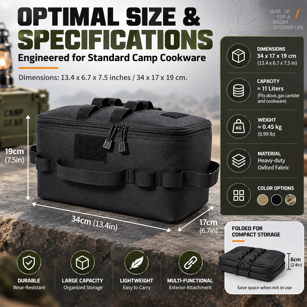 กระเป๋าเก็บของอเนกประสงค์สำหรั - Camping Cooking Organizer บทวิจารณ์และราคา
