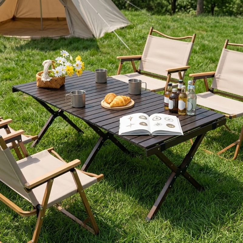 โต๊ะม้วนได้แบบพกพา ขนาด 60/120 - Camping Cooking Table บทวิจารณ์และราคา