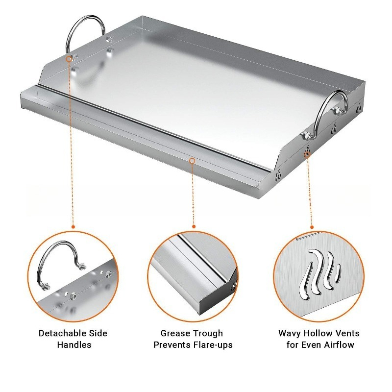 แผ่นเหล็กกล้าไร้สนิมสำหรับทำบา - Camping Cooking Flat Top บทวิจารณ์และราคา